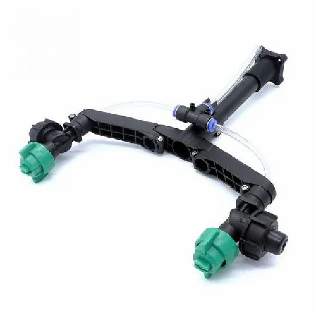 Dual header Y-type spray nozzle set for uniform droplet distribution on drone spray booms